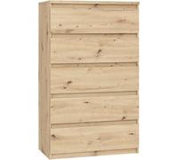 CHELSEA Commode 5 tiroirs - 77,2 x 42,2 x 128,1 - Chêne Artisan