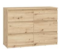 CHELSEA Commode 6 tiroirs - 110 x 42,2 x 79,9 - chêne Artisan