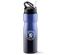 Chelsea FC Gourde Sport, Gourde 750 ml en Aluminium Bouchon Sport avec Paille, Accessoire Officiel
