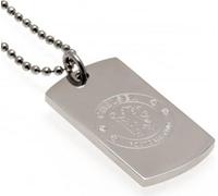 Chelsea FC - Hommes/Dames unie gravé - Badge et chaîne - Argent massif TA4909 (taille unique) (Argent)