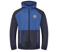 Chelsea FC officiel - Coupe-vent/Imperméable thème football - homme - bleu marine/bleu roi - XL