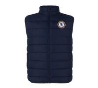 Chelsea FC officiel - Gilet rembourré sans manches - thème football - garçon - Bleu marine/fermeture Éclair - 12-13 ans
