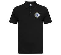 Chelsea FC Officiel - Polo de Football pour Homme - avec Blason - Noir - XXL
