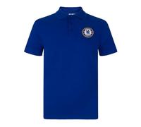 Chelsea FC Officiel - Polo thème Football - avec Blason - garçon - Bleu Marine - Bleu Roi - 12-13 Ans