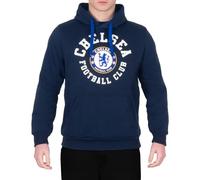 Chelsea FC Officiel - Pull Graphique à Capuche thème Football - Polaire - Homme - Bleu - Bleu Marine - XL