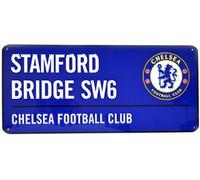 Chelsea FC Panneau de signalisation officiel en métal couleur football BS635 (taille unique) (Bleu/ Blanc)
