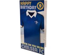 Chelsea FC - Rétro - Carte d'Anniversaire TA11256 (22 cm x 12 cm) (Bleu/Or/Blanc)
