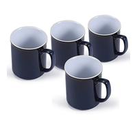 Chelsea Lot de 4 tasses à thé, à café, à thé, 300 ml (bleu marine)