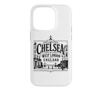 Chelsea, Ouest de Londres, Angleterre, Albert Bridge, imprimé Noir Coque pour iPhone 14 Pro
