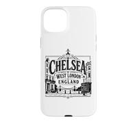 Chelsea, Ouest de Londres, Angleterre, Albert Bridge, imprimé Noir Coque pour iPhone 15 Plus
