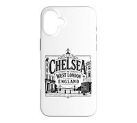 Chelsea, Ouest de Londres, Angleterre, Albert Bridge, imprimé Noir Coque pour iPhone 16 Plus