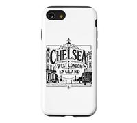 Chelsea, Ouest de Londres, Angleterre, Albert Bridge, imprimé Noir Coque pour iPhone SE (2020) / 7/8