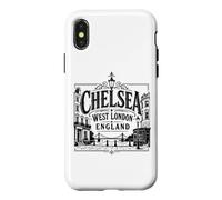 Chelsea, Ouest de Londres, Angleterre, Albert Bridge, imprimé Noir Coque pour iPhone X/XS