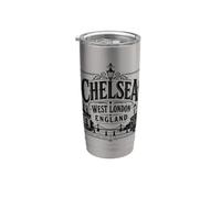 Chelsea, ouest de Londres, Angleterre, Albert Bridge, imprimé noir Gobelet isotherme en acier inoxydable double paroi