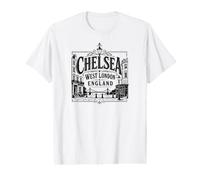 Chelsea, Ouest de Londres, Angleterre, Albert Bridge, imprimé Noir T-Shirt Graphique avec Valeur