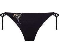 Chelsea Peers Chelsea Peers Black Embroidered Martini Tie Side Bikini Bottoms
