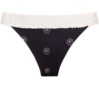 Chelsea Peers Chelsea Peers Black Shirred Embroidered Palm Parade Print Bikini Bottoms