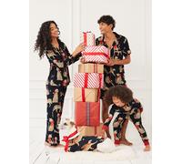 Chelsea Peers Chelsea Peers Blue Christmas Leopard Print Long Pyjamas Set