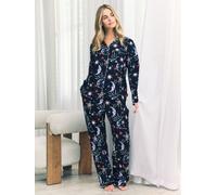Chelsea Peers Chelsea Peers Blue Cotton Mystic Moon Print Long Pyjamas Set