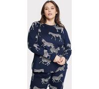Chelsea Peers Chelsea Peers Blue Curve Navy Zebra Classic Pyjamas Set