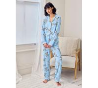 Chelsea Peers Chelsea Peers Blue Dalmation Dogs Print Long Pyjamas Set