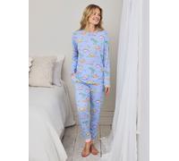 Chelsea Peers Chelsea Peers Blue Dinosaur Dreams Print Long Pyjamas Set