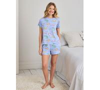Chelsea Peers Chelsea Peers Blue Dinosaur Dreams Print Short Pyjamas Set