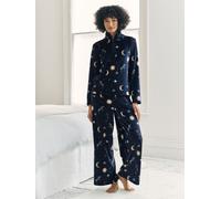 Chelsea Peers Chelsea Peers Blue Fleece Celestial Zebra Print Sweatshirt & Jogger Co-ord