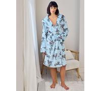 Chelsea Peers Chelsea Peers Blue Fleece Dalmatian Dogs Print Dressing Gown Blue EU 42 (UK 14)
