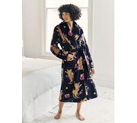 Chelsea Peers Chelsea Peers Blue Fleece Enchanted Tiger Print Dressing Gown Blue 34