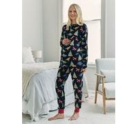 Chelsea Peers Chelsea Peers Blue Maternity Christmas Dinosaur Print Long Pyjamas Set