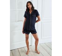 Chelsea Peers Chelsea Peers Blue Maternity TENCEL Modal Short Button Up Pyjamas Set