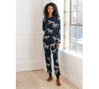 Chelsea Peers Chelsea Peers Blue Navy Zebra Classic Pyjamas Set
