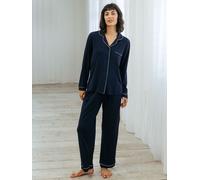 Chelsea Peers Chelsea Peers Blue TENCEL Modal Long Button Up Pyjamas Set