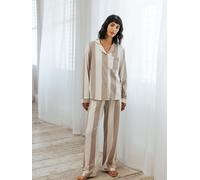 Chelsea Peers Chelsea Peers Brown Stripe Long Pyjamas Set