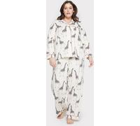 Chelsea Peers Chelsea Peers Cream Curve Giraffe Button Up Long Pyjama Set