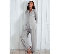 Chelsea Peers Chelsea Peers Grey Maternity TENCEL Modal Long Button Up Pyjamas Set
