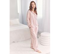 Chelsea Peers Chelsea Peers Light Pink Cotton Mini Mushroom Print Long Pyjamas Set