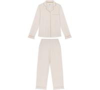 Chelsea Peers Chelsea Peers Natural Embroidered Just Married Frill Long Pyjamas Set