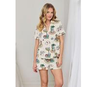 Chelsea Peers Chelsea Peers Natural Socialite Soirée Print Short Pyjamas Set