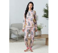 Chelsea Peers Chelsea Peers Pink Celestial Leopard Print Long Pyjamas Set
