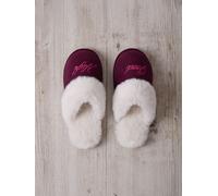 Chelsea Peers Chelsea Peers Pink Corduroy Embroidered Good Night Mule Slippers