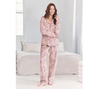Chelsea Peers Chelsea Peers Pink Cotton Breakfast Print Long Pyjamas Set