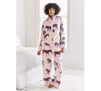 Chelsea Peers Chelsea Peers Pink Fleece Zebra Print Sweatshirt & Joggers Co-ord