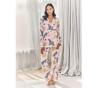 Chelsea Peers Chelsea Peers Pink Maternity Celestial Leopard Print Button Up Long Pyjamas Set
