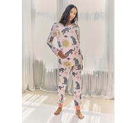 Chelsea Peers Chelsea Peers Pink Maternity Celestial Leopard Print Long Pyjamas Set