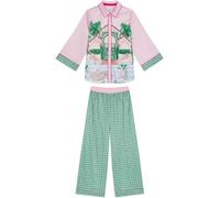 Chelsea Peers Chelsea Peers Pink Satin The Wild Wonderland Print Long Pyjamas Set