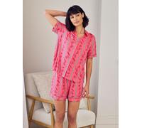 Chelsea Peers Chelsea Peers Pink Short Pyjamas Pasta Stripe Print Long Pyjamas Set