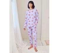 Chelsea Peers Chelsea Peers Purple Long Sleeve Maternity Shrimp Heart Print Long Pyjamas Set
