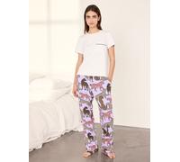 Chelsea Peers Chelsea Peers Purple Starry Leopard Print Long Pyjamas Set